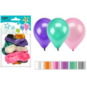 Let's Go Party balony metalizowane 12 sztuk RAVI